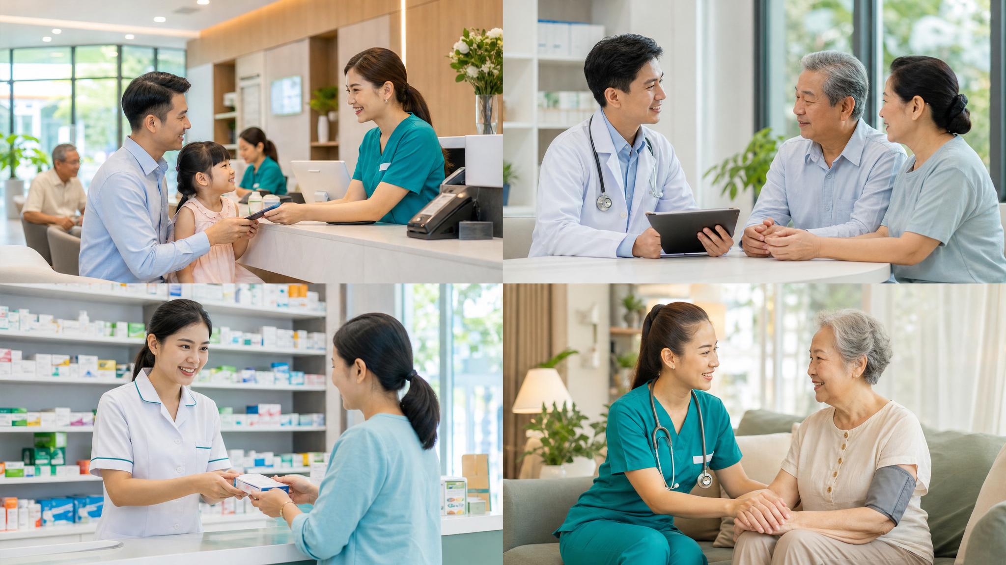 Gia đình Việt Nam được tiếp đón và tư vấn tại phòng khám Gần Đây