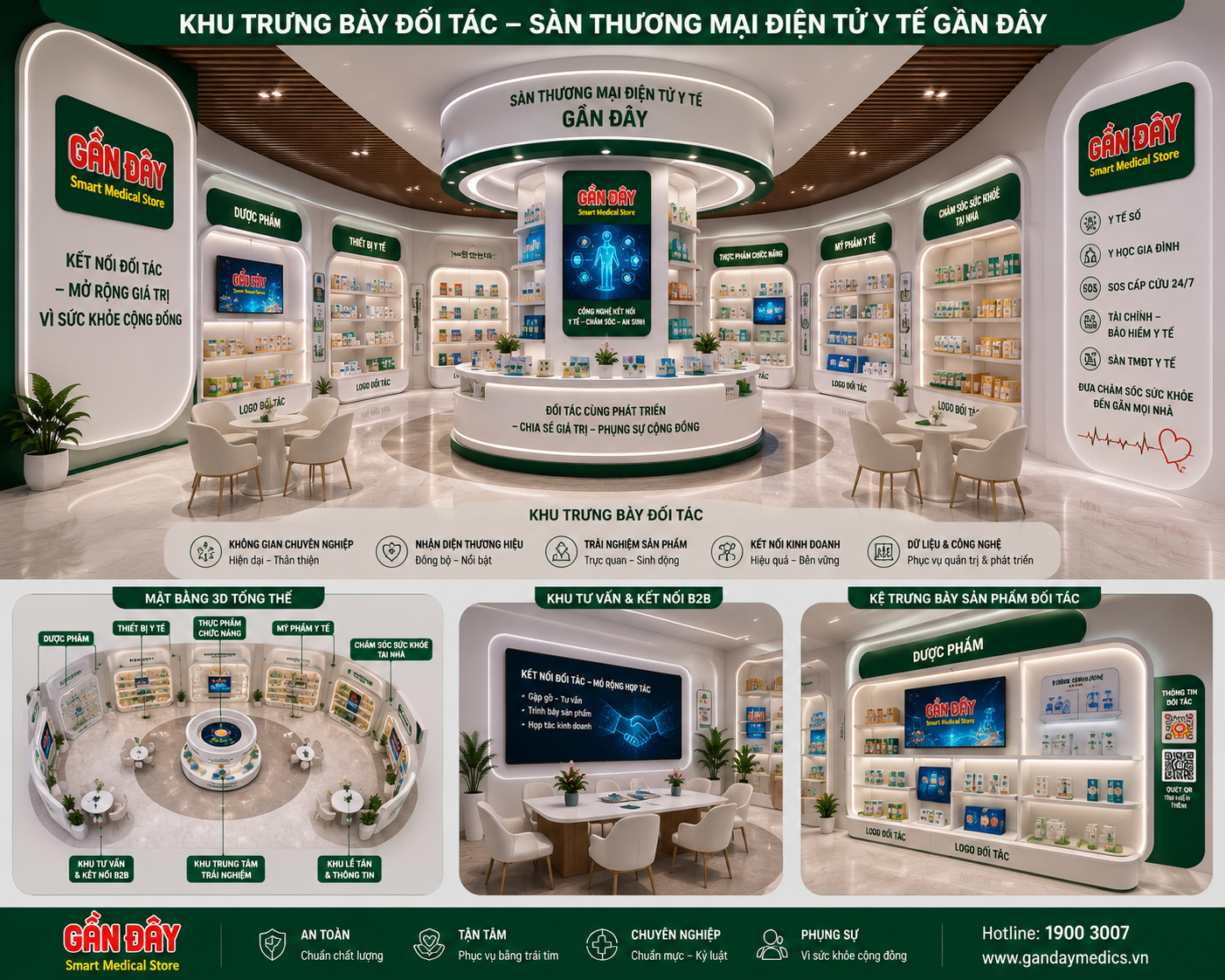 Khu trưng bày đối tác sàn thương mại điện tử y tế Gần Đây